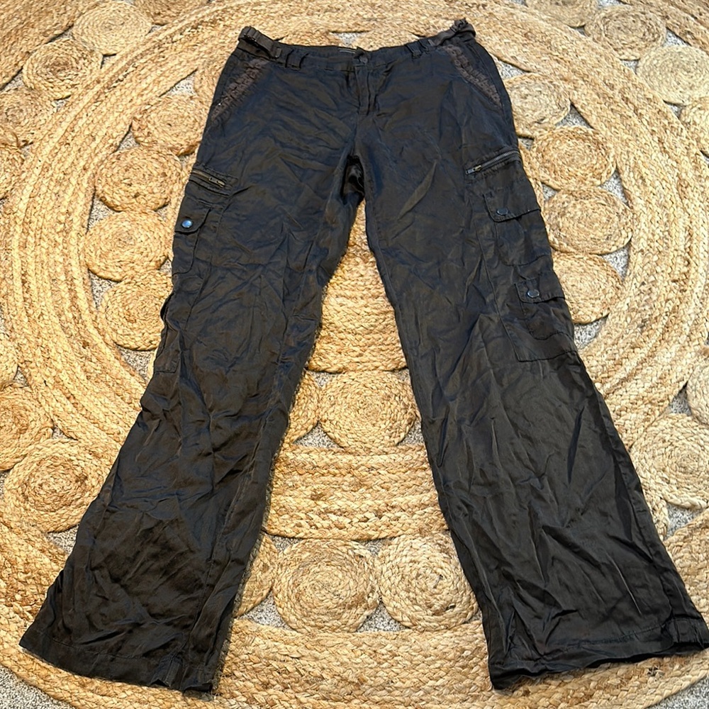 Da-Nang Black Wide Leg Cargo Pants